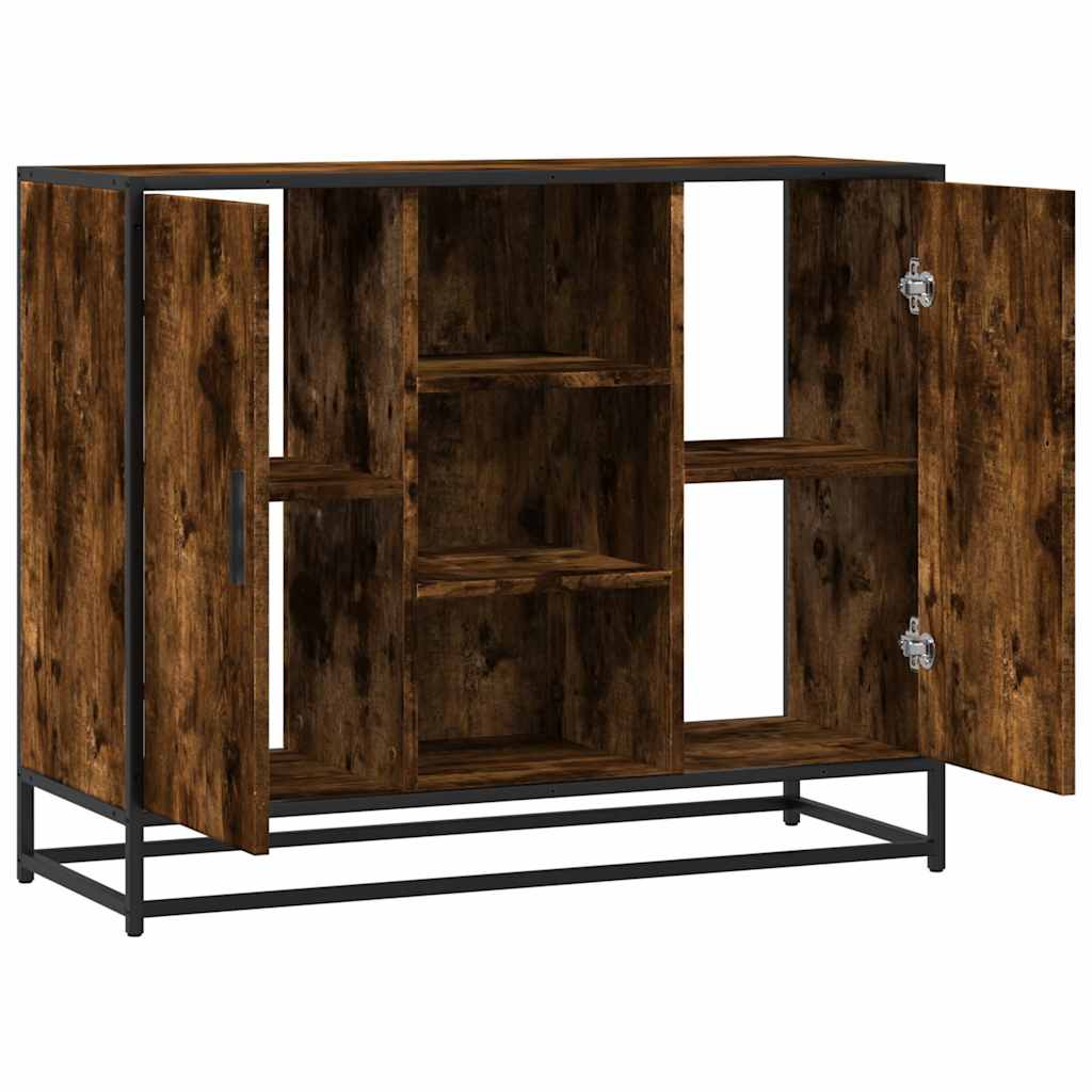 vidaXL Sideboard Räuchereiche 92x35x76 cm Holzwerkstoff