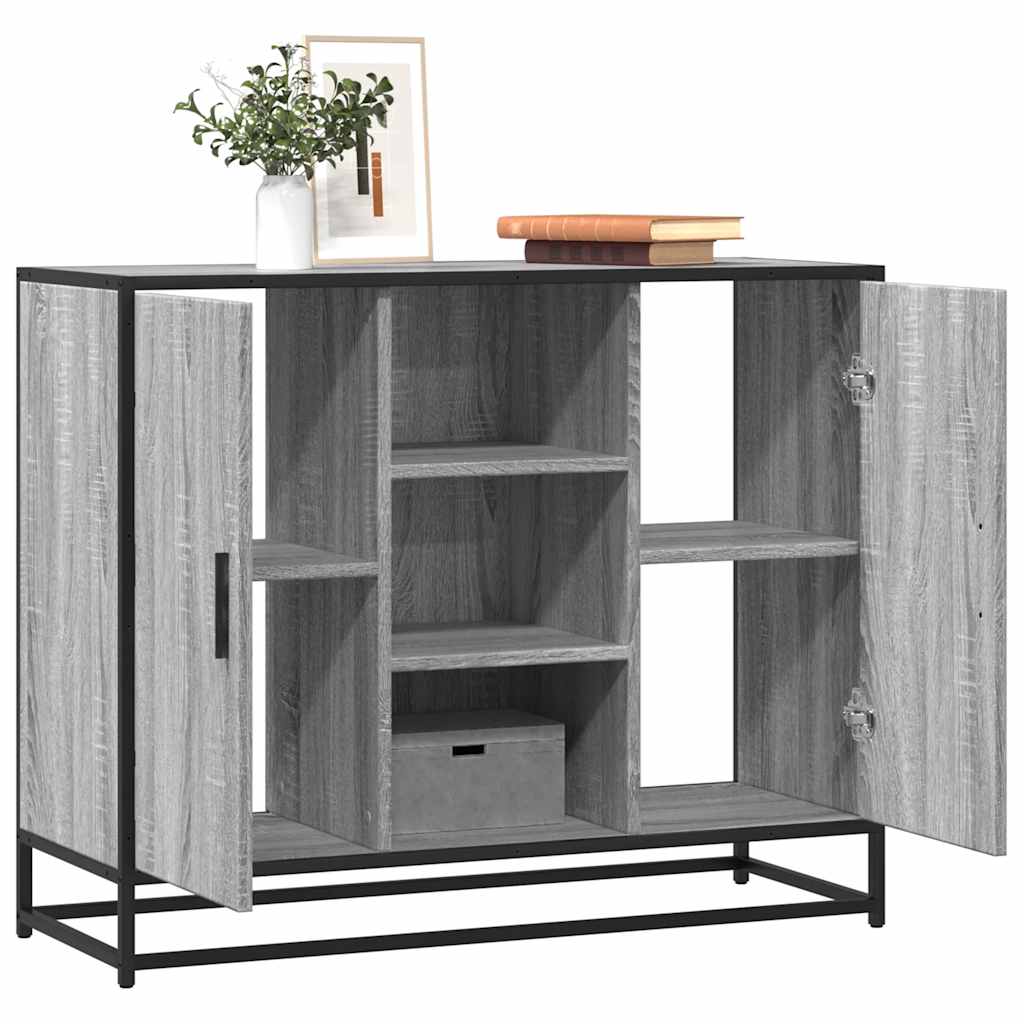 vidaXL Sideboard Grau Sonoma 92x35x76 cm Holzwerkstoff