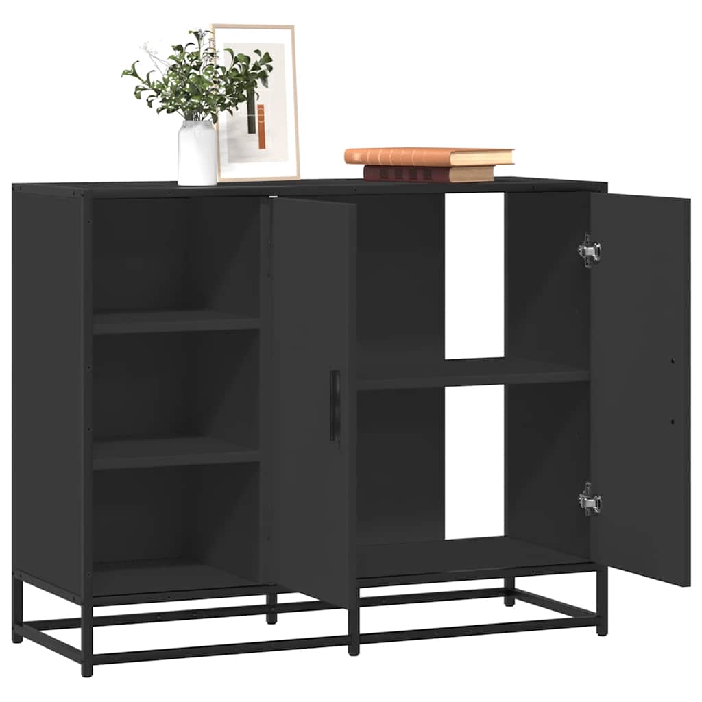 vidaXL Sideboard Schwarz 92x35x76 cm Holzwerkstoff