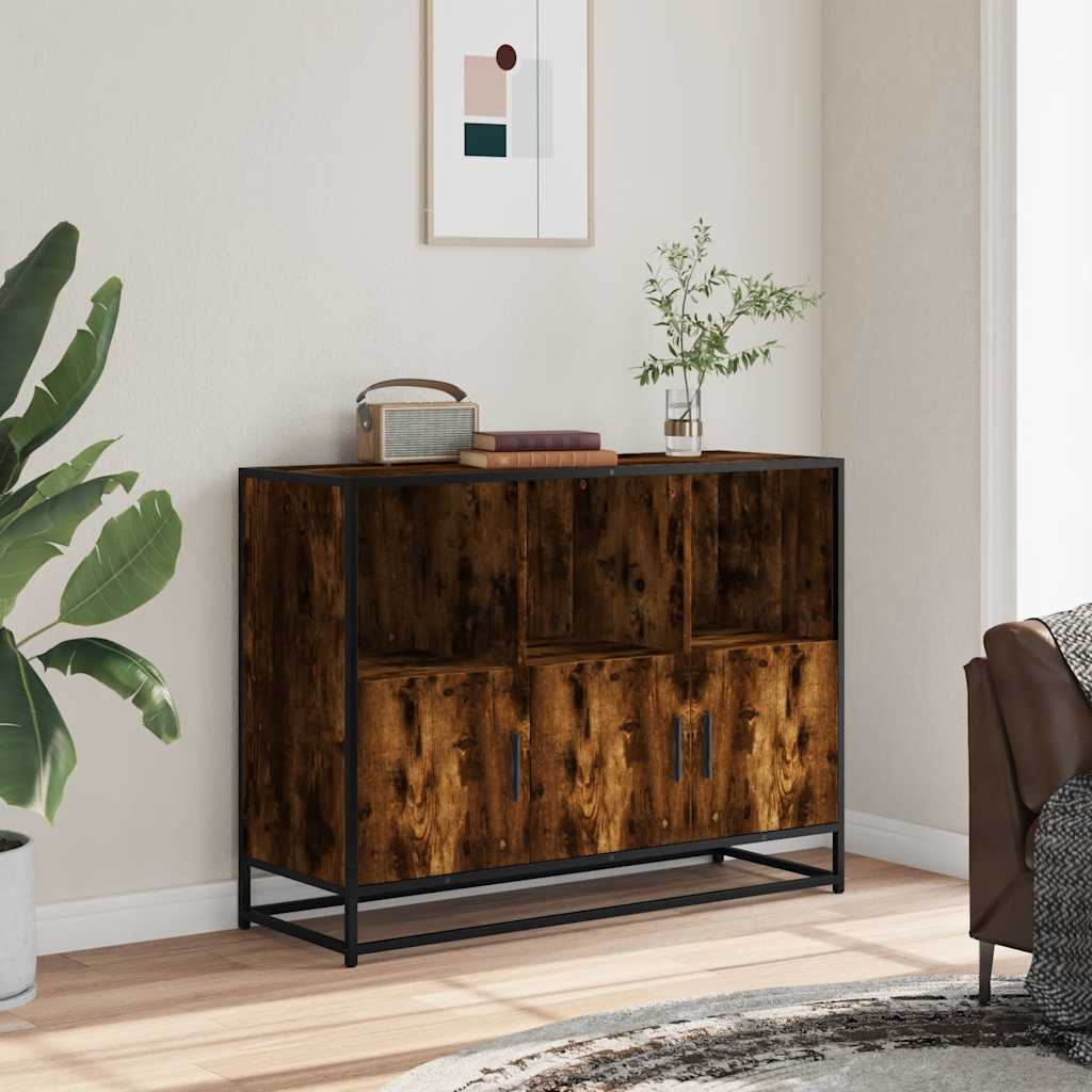 Thumbnail - vidaXL Sideboard Räuchereiche 100x35x76 cm Holzwerkstoff