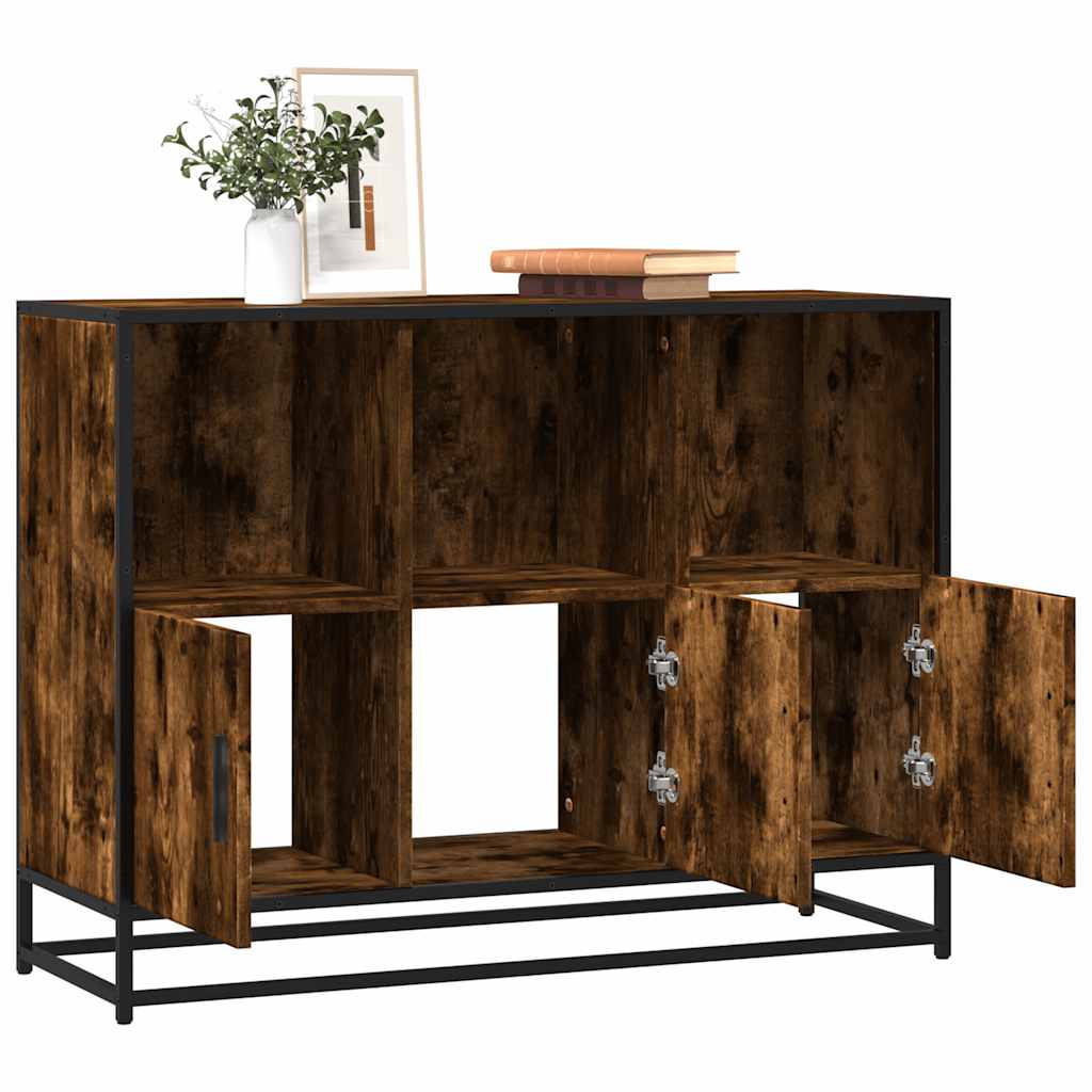 vidaXL Sideboard Räuchereiche 100x35x76 cm Holzwerkstoff
