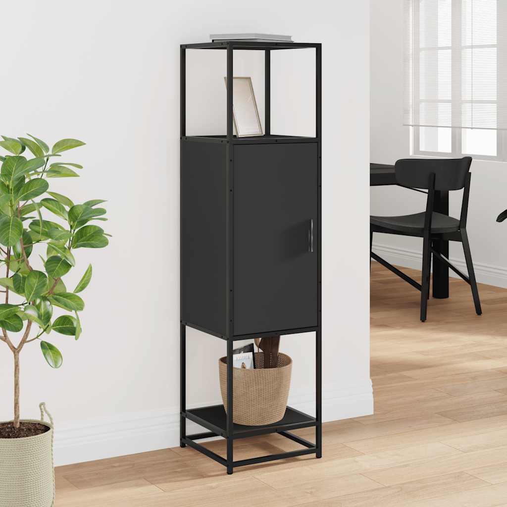Thumbnail - vidaXL Highboard Schwarz 35,5x35x139 cm Holzwerkstoff und Metall