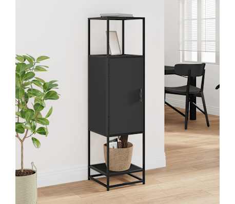 vidaXL Highboard Black 35.5x35x139 cm Engineered Wood and Metal