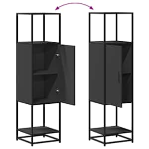 Skříň highboard černá 35,5x35x139 cm kompozitní dřevo a kov - obrázek 8