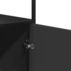 Skříň highboard černá 35,5x35x139 cm kompozitní dřevo a kov - obrázek 9