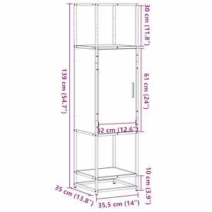 Skříň highboard černá 35,5x35x139 cm kompozitní dřevo a kov - obrázek 11