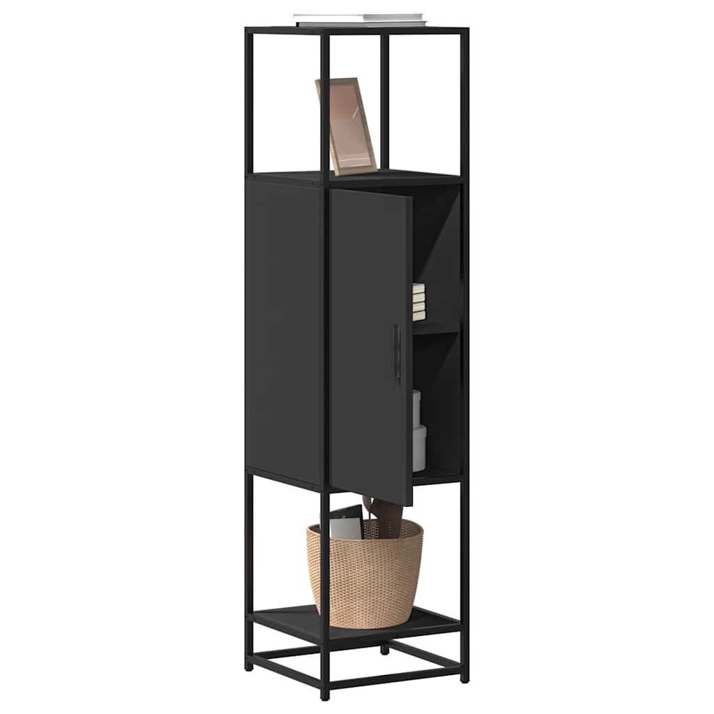 vidaXL Dulapuru negru 35,5x35x139 cm lemn și metal prelucrat