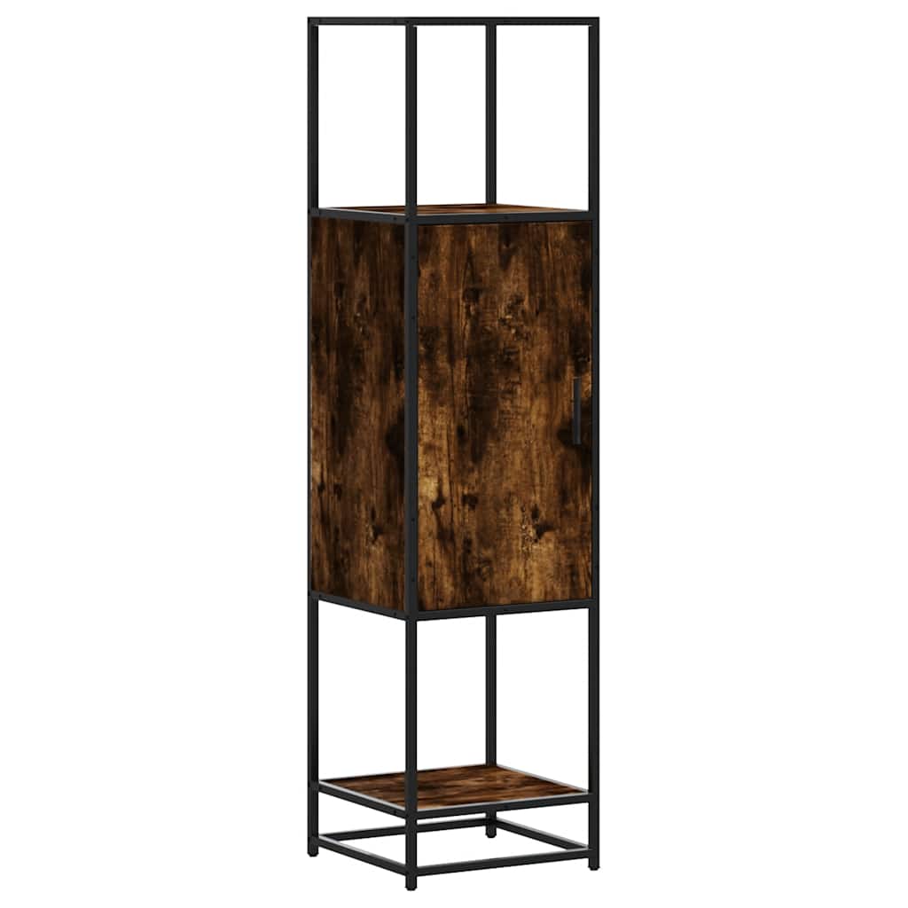 vidaXL Skříň highboard kouřový dub 35,5x35x139 cm kompozit a kov