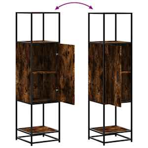 Skříň highboard kouřový dub 35,5x35x139 cm kompozit a kov - obrázek 8