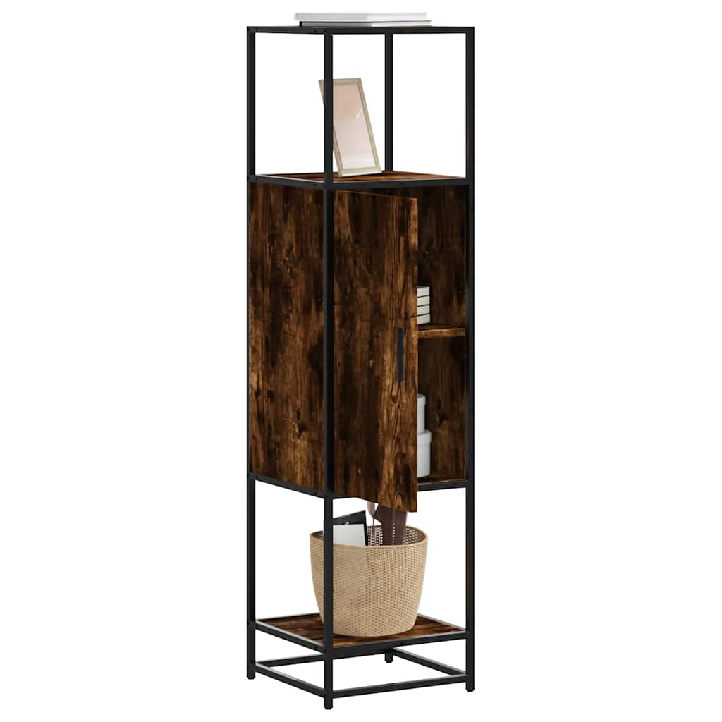 vidaXL Credenza Rovere Fumo 35,5x35x139 cm Legno Multistrato Metallo