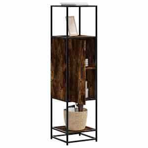 Skříň highboard kouřový dub 35,5x35x139 cm kompozit a kov
