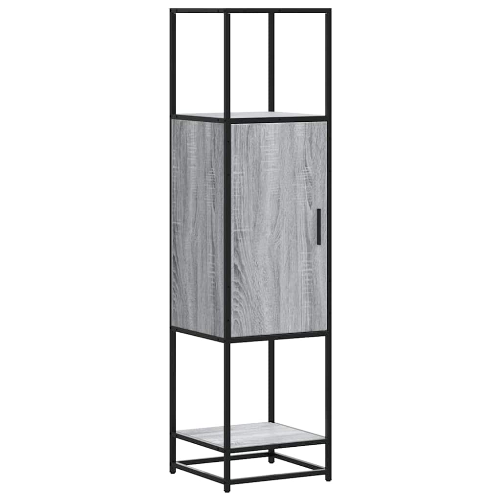 vidaXL Skříň highboard šedá sonoma 35,5x35x139 cm kompozit a kov