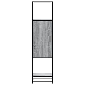 Skříň highboard šedá sonoma 35,5x35x139 cm kompozit a kov - obrázek 4