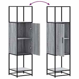 Skříň highboard šedá sonoma 35,5x35x139 cm kompozit a kov - obrázek 8