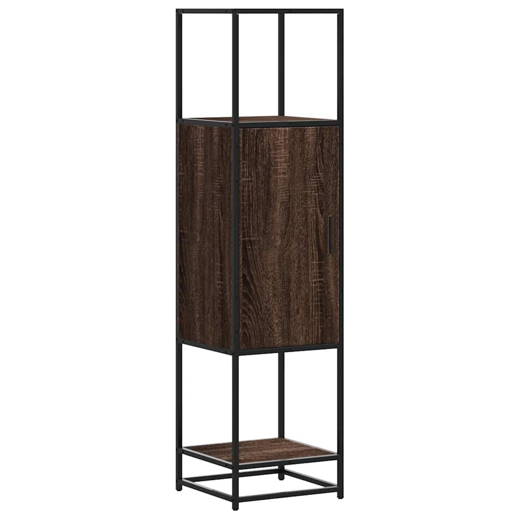 vidaXL Skříň highboard hnědý dub 35,5x35x139 cm kompozit a kov