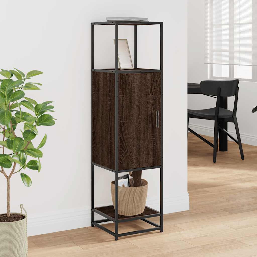 Thumbnail - vidaXL Highboard Braun Eichen-Optik 35,5x35x139cm Holzwerkstoff Metall