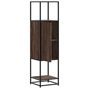 Skříň highboard hnědý dub 35,5x35x139 cm kompozit a kov - obrázek 5