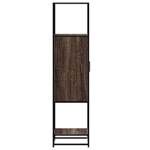 Skříň highboard hnědý dub 35,5x35x139 cm kompozit a kov - obrázek 6