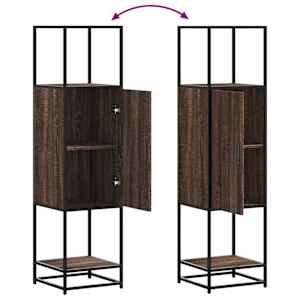 Skříň highboard hnědý dub 35,5x35x139 cm kompozit a kov - obrázek 8
