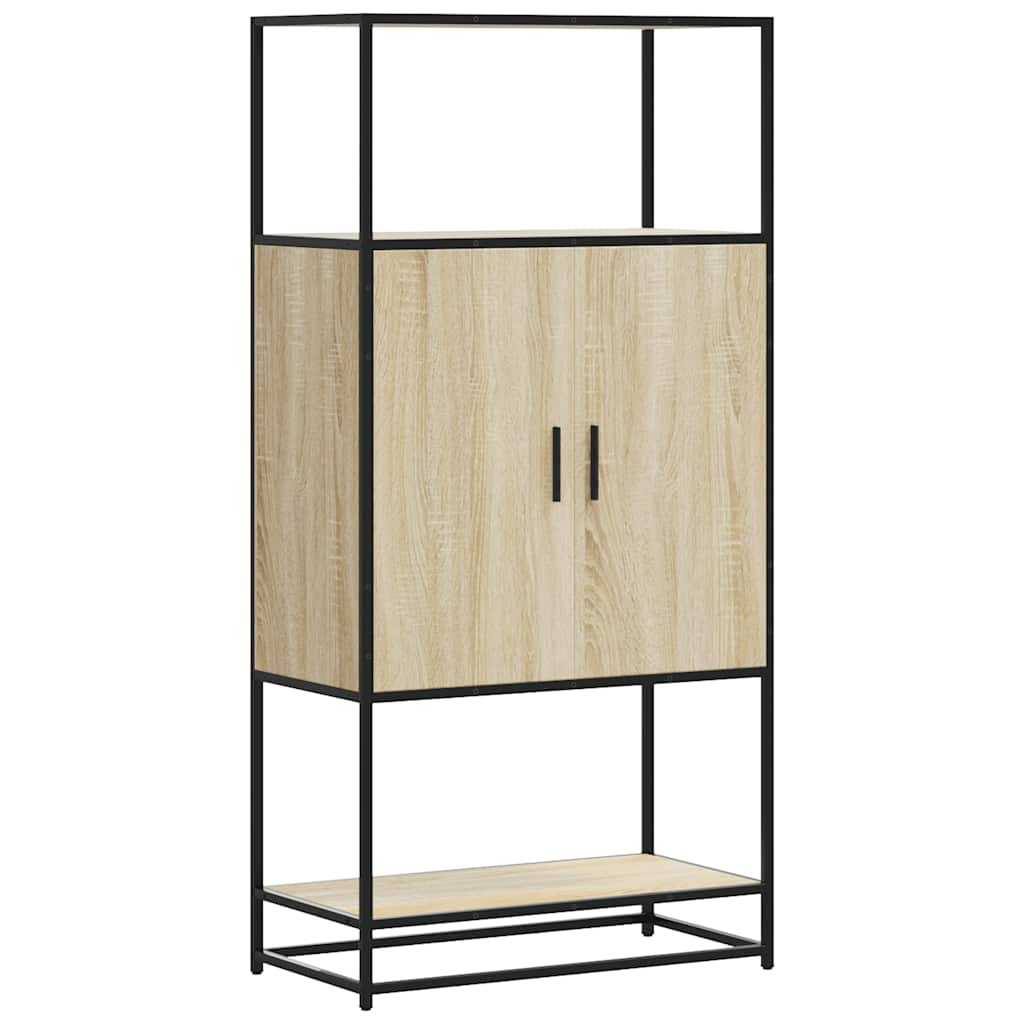 vidaXL Skříň highboard dub sonoma 68x35x139 cm kompozitní dřevo a kov