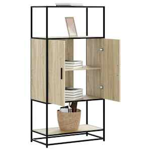 Skříň highboard dub sonoma 68x35x139 cm kompozitní dřevo a kov - obrázek 1