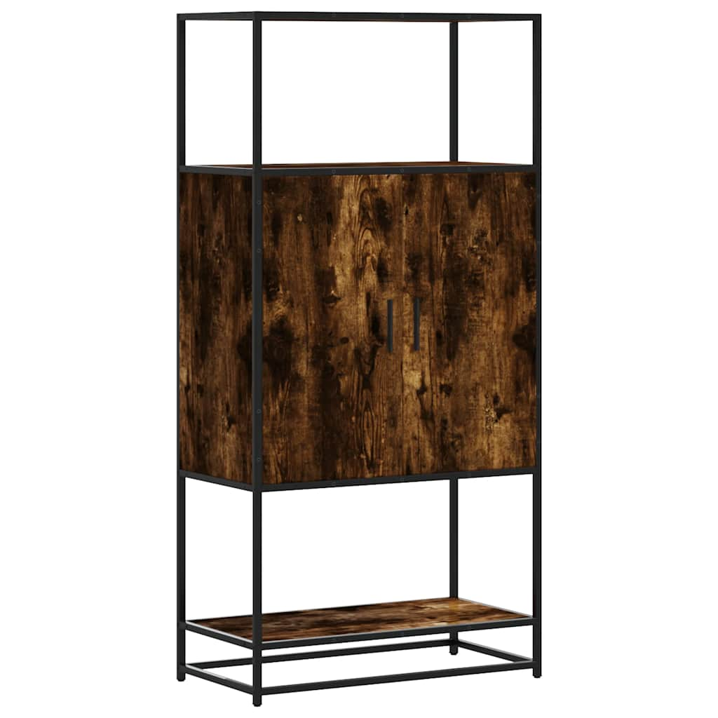 vidaXL Skříň highboard kouřový dub 68x35x139cm kompozitní dřevo a kov