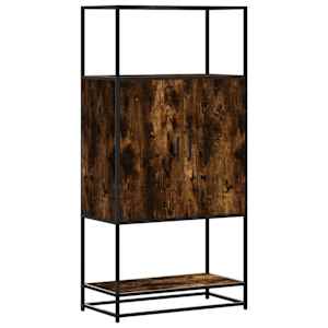 Skříň highboard kouřový dub 68x35x139cm kompozitní dřevo a kov - obrázek 2
