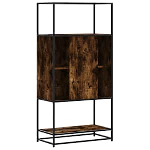 Skříň highboard kouřový dub 68x35x139cm kompozitní dřevo a kov - obrázek 6