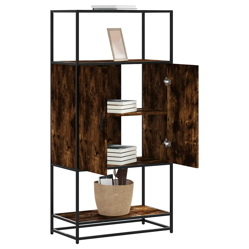 vidaXL Highboard Räuchereiche 68x35x139 cm Holzwerkstoff und Metall