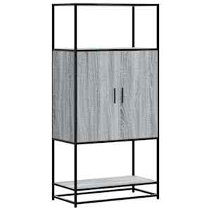 Skříň highboard šedá sonoma 68x35x139cm kompozitní dřevo a kov - obrázek 2