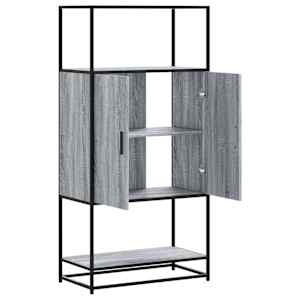 Skříň highboard šedá sonoma 68x35x139cm kompozitní dřevo a kov - obrázek 7