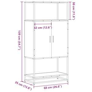 Skříň highboard šedá sonoma 68x35x139cm kompozitní dřevo a kov - obrázek 10