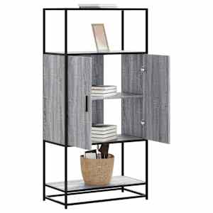 Skříň highboard šedá sonoma 68x35x139cm kompozitní dřevo a kov - obrázek 1