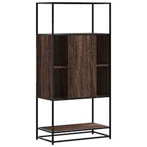 Skříň highboard hnědý dub 68x35x139cm kompozitní dřevo a kov - obrázek 6