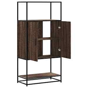 Skříň highboard hnědý dub 68x35x139cm kompozitní dřevo a kov - obrázek 7