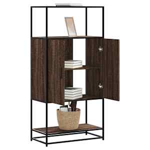 Skříň highboard hnědý dub 68x35x139cm kompozitní dřevo a kov - obrázek 1