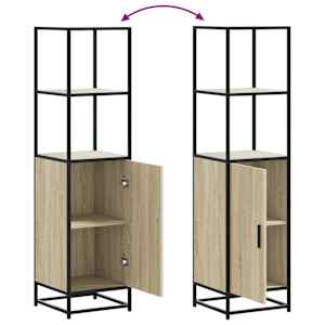 Skříň highboard dub sonoma 35,5x35x139 cm kompozit a kov - obrázek 8