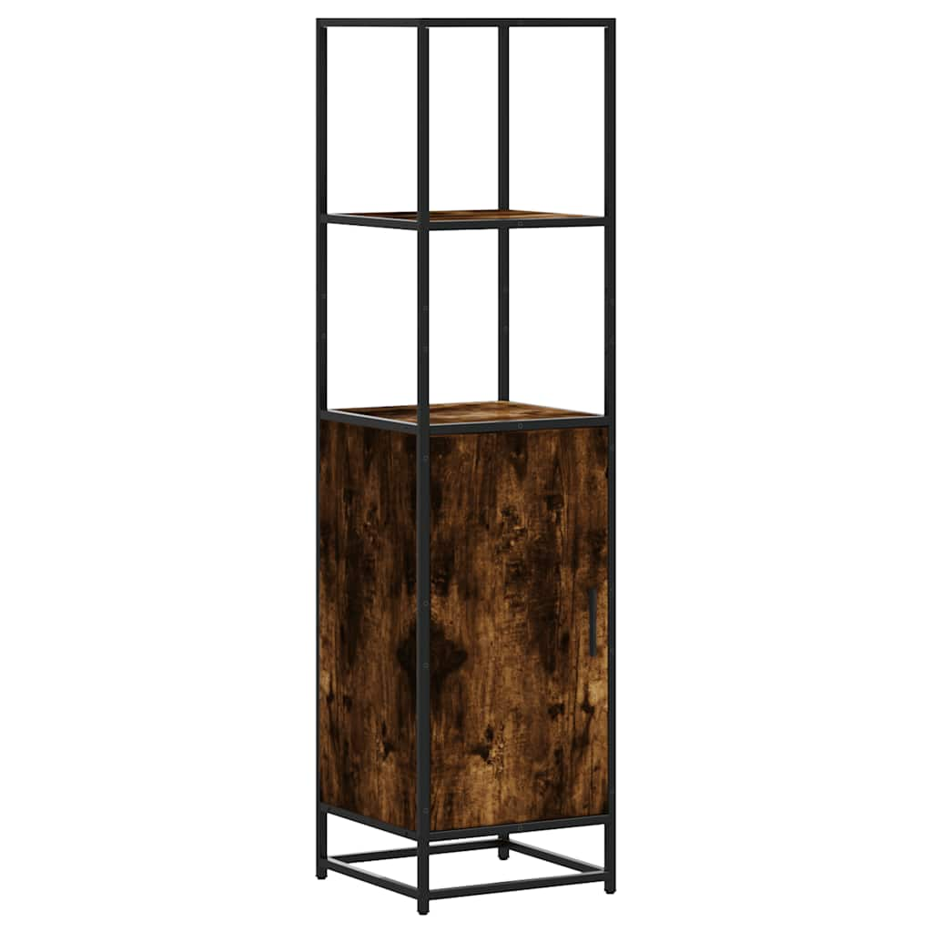 vidaXL Skříň highboard kouřový dub 35,5x35x139 cm kompozit a kov