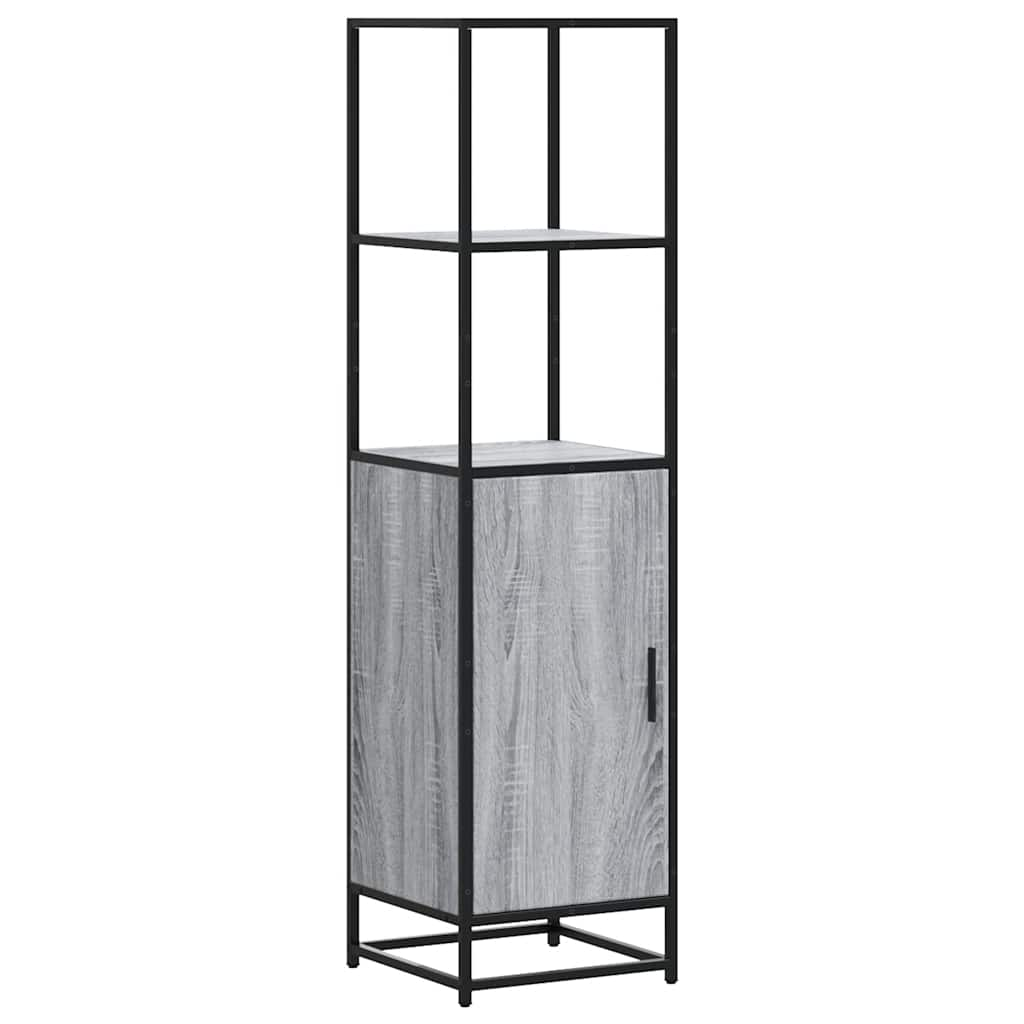 vidaXL Skříň highboard šedá sonoma 35,5x35x139 cm kompozit a kov