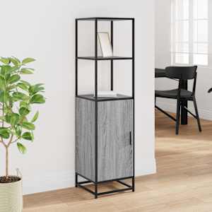 Skříň highboard šedá sonoma 35,5x35x139 cm kompozit a kov - obrázek 3
