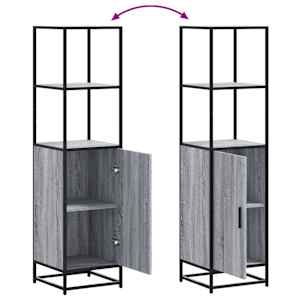 Skříň highboard šedá sonoma 35,5x35x139 cm kompozit a kov - obrázek 8