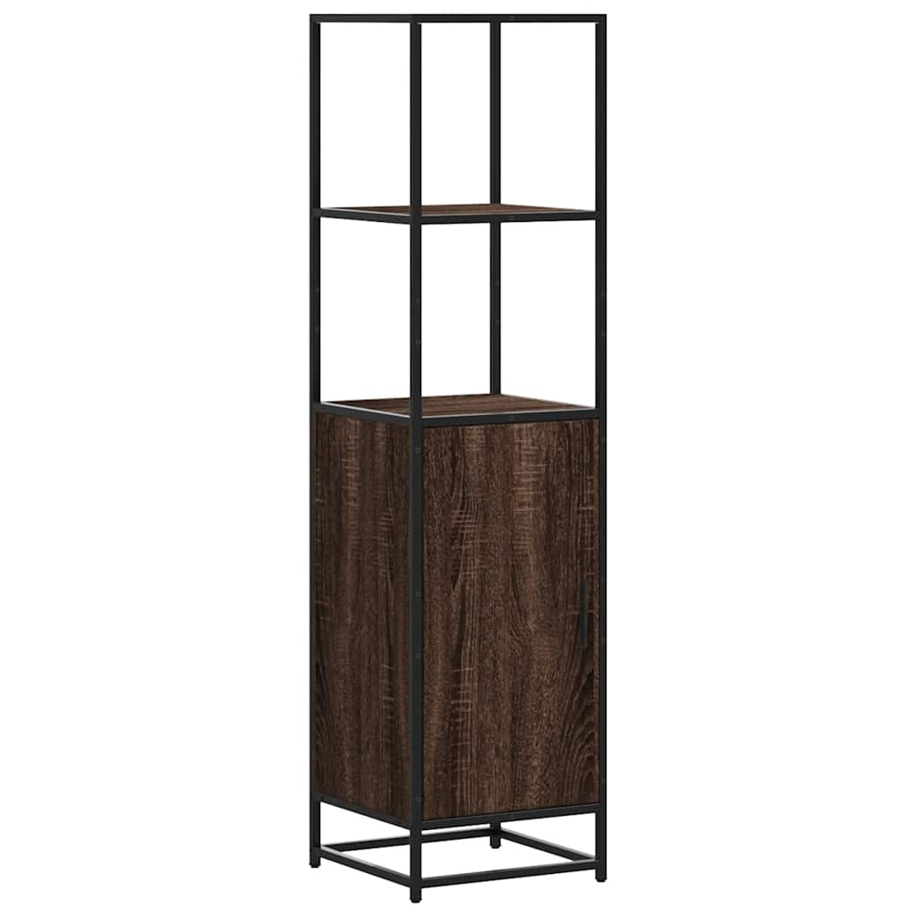 vidaXL Skříň highboard hnědý dub 35,5x35x139 cm kompozit a kov