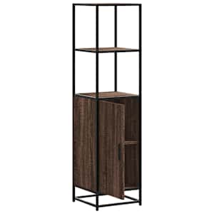 Skříň highboard hnědý dub 35,5x35x139 cm kompozit a kov - obrázek 5