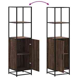 Skříň highboard hnědý dub 35,5x35x139 cm kompozit a kov - obrázek 8
