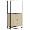 vidaXL Highboard Sonoma tamm 68x35x139 cm Engineered Wood and Metal