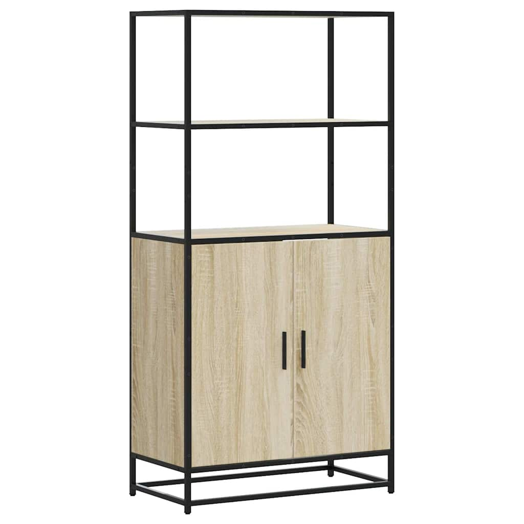 vidaXL Skříň highboard dub sonoma 68x35x139 cm kompozitní dřevo a kov