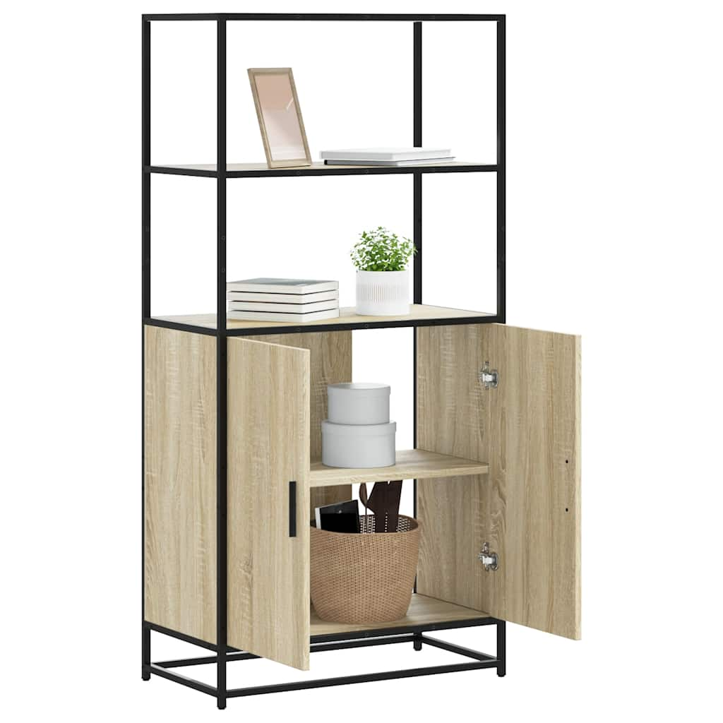 vidaXL Highboard Sonoma-Eiche 68x35x139 cm Holzwerkstoff und Metall