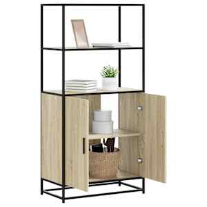 Skříň highboard dub sonoma 68x35x139 cm kompozitní dřevo a kov - obrázek 1