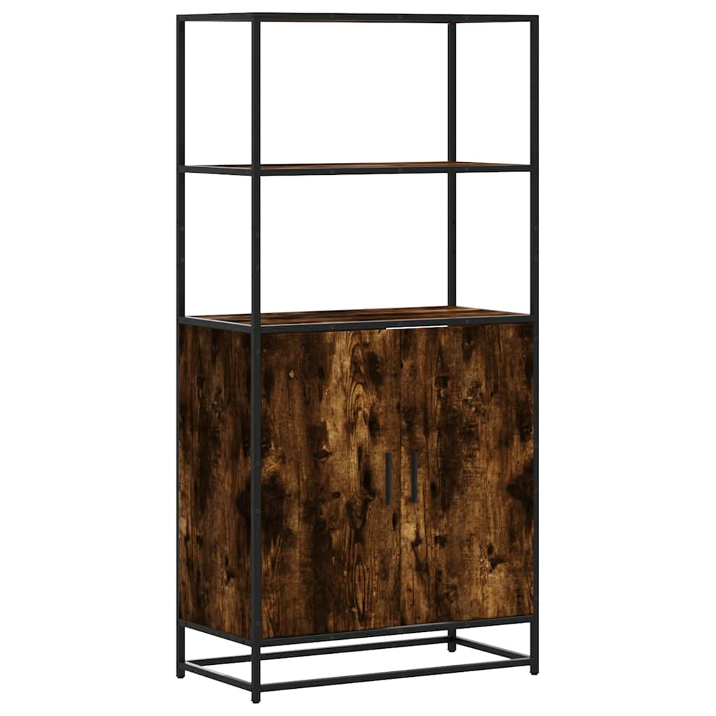 vidaXL Skříň highboard kouřový dub 68x35x139cm kompozitní dřevo a kov