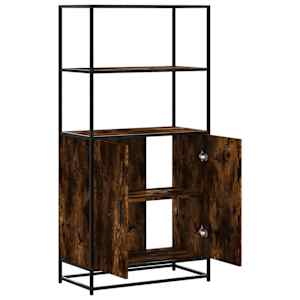 Skříň highboard kouřový dub 68x35x139cm kompozitní dřevo a kov - obrázek 7